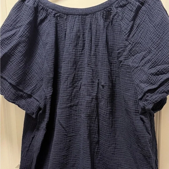 Joie Navy Textured Blouse - Picture 5 of 5